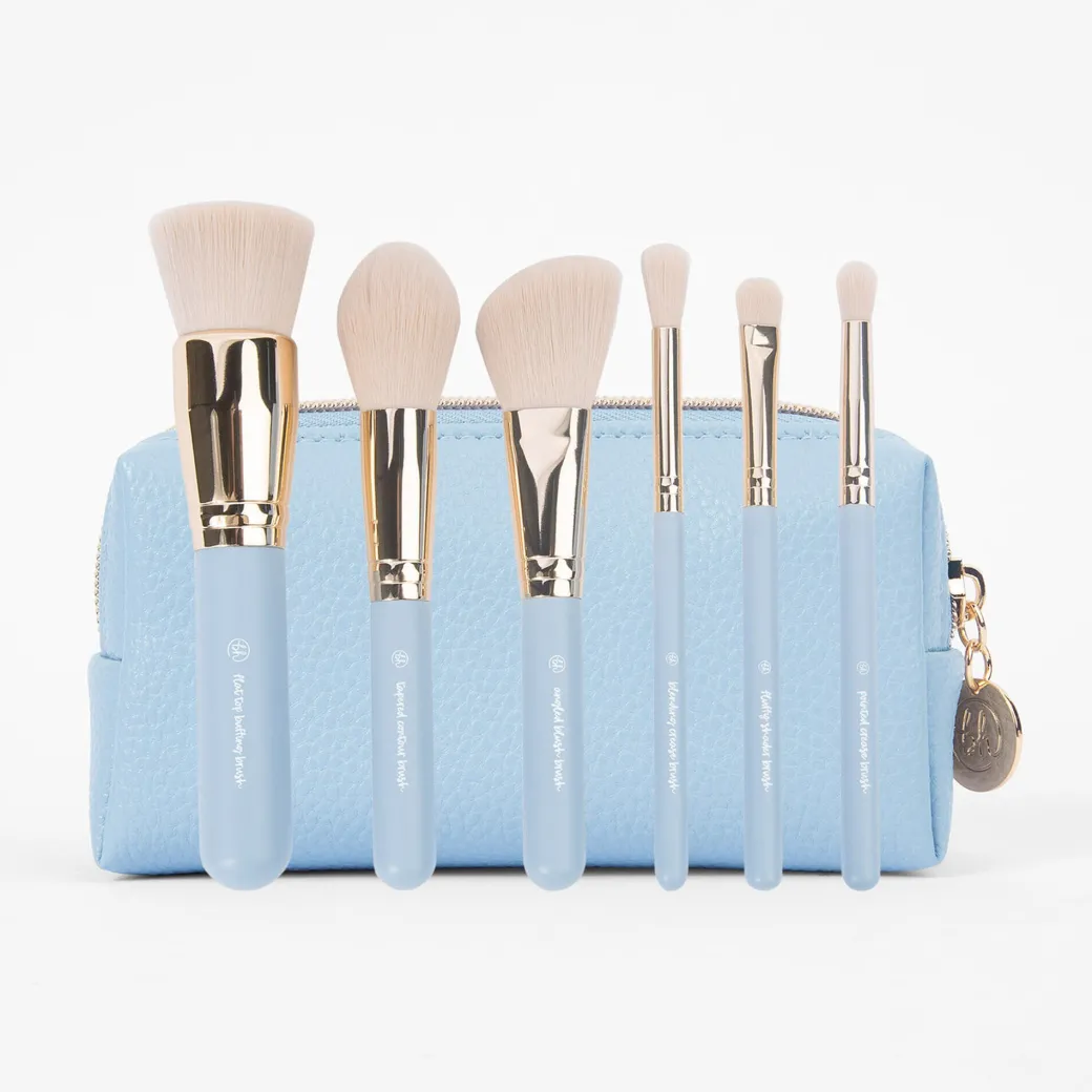 BH Travel Series: Escapade 6 Piece Mini Face & Eye Brush Set With Bag