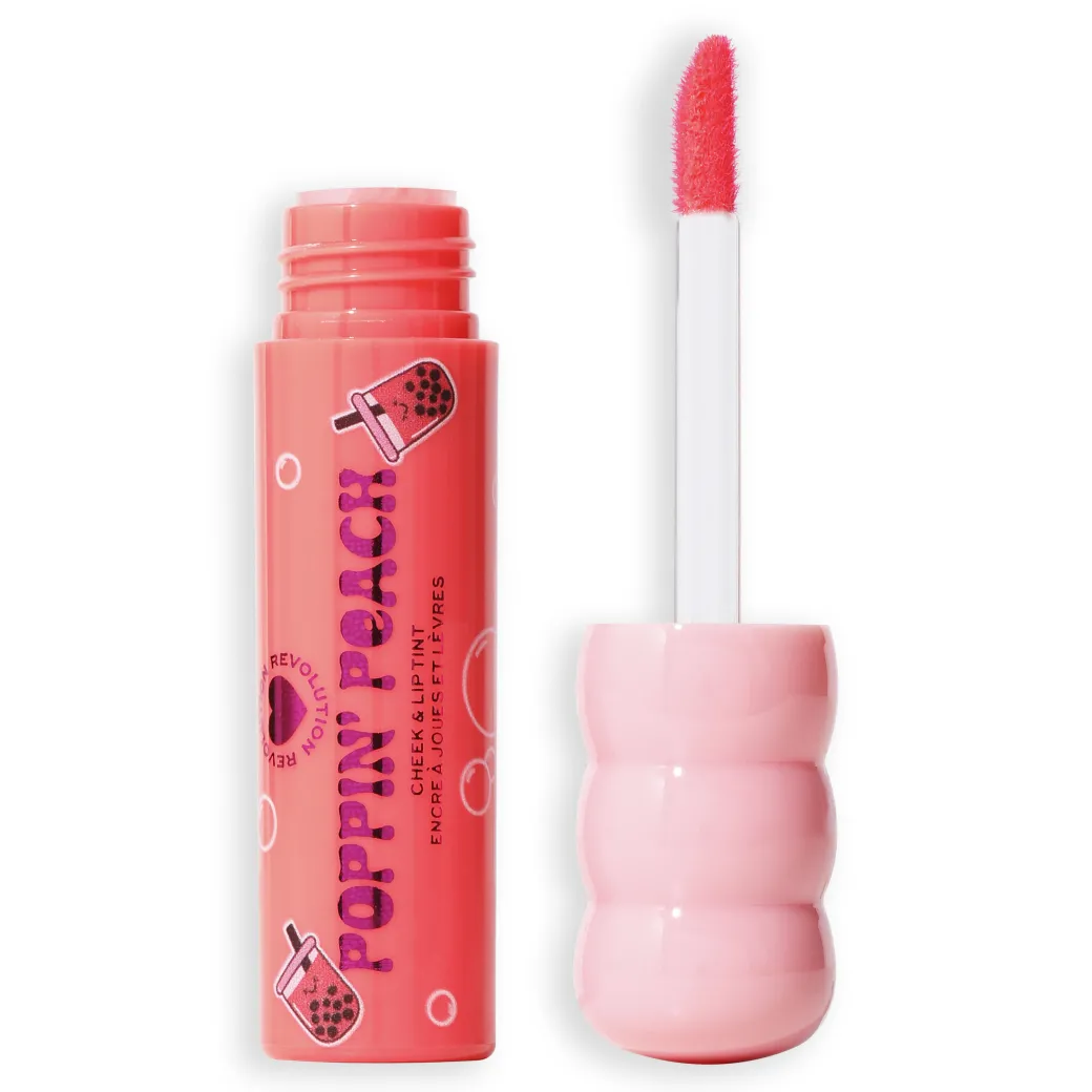 I Heart Revolution Bubble Tea Milky Blush + Lip Tint Poppin' Peach