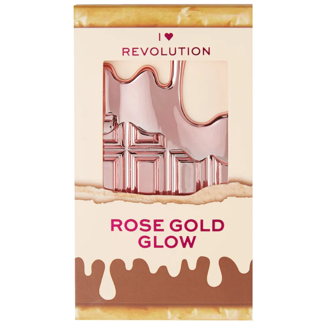 I Heart Revolution Rose Gold Glow Mini Chocolate Highlighter Palette