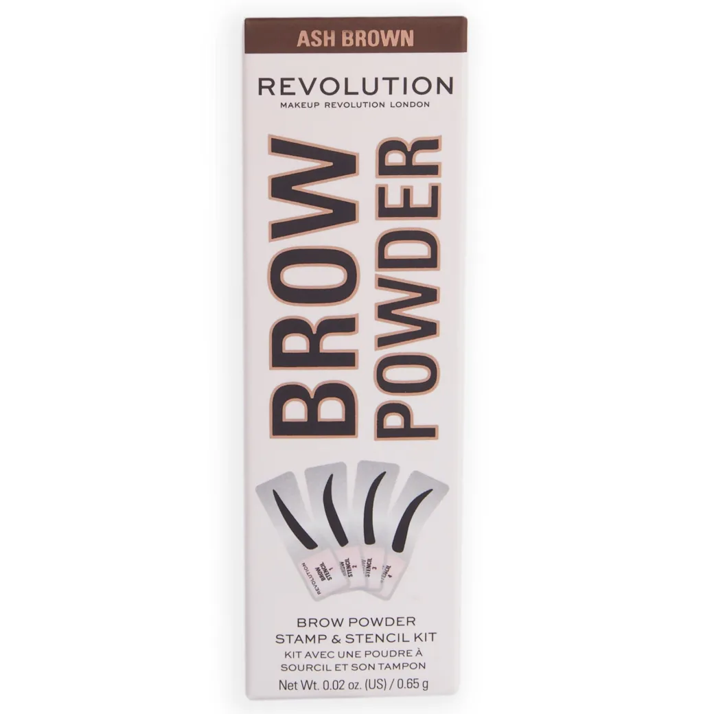 Makeup Revolution Brow Powder Stamp & Stencil Kit Ash Brown
