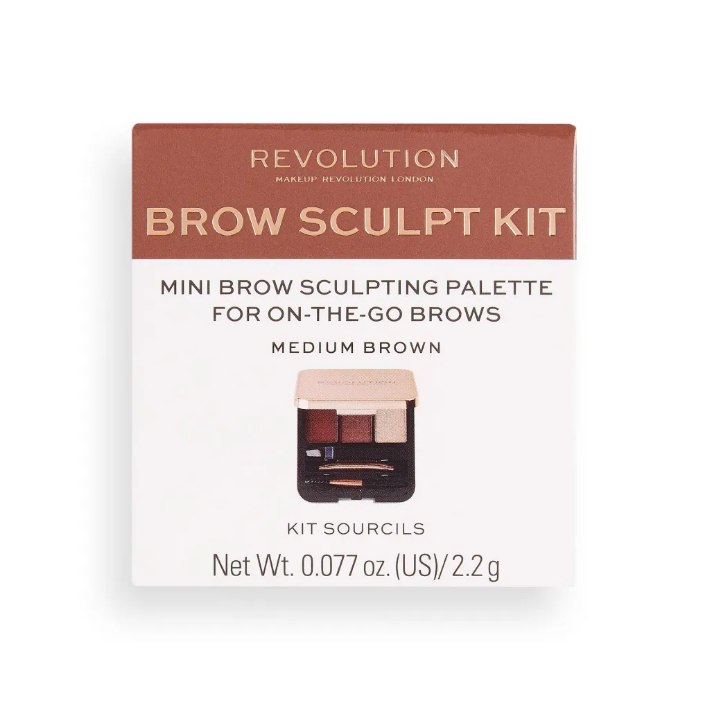 Makeup Revolution Brow Sculpt Kit Medium Brown
