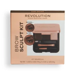 Makeup Revolution Brow Sculpt Kit Dark Brown