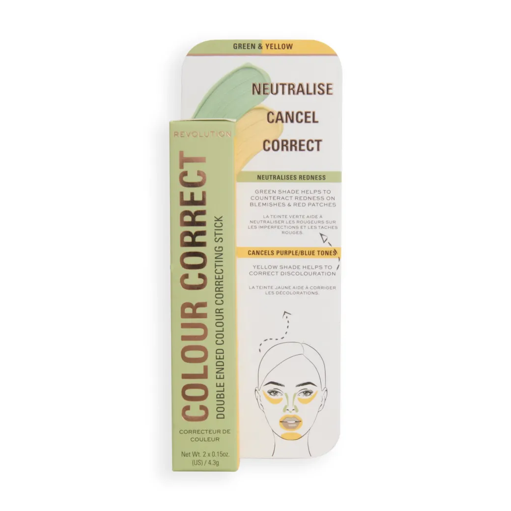 Makeup Revolution Color Correcting Stick Yellow & Green