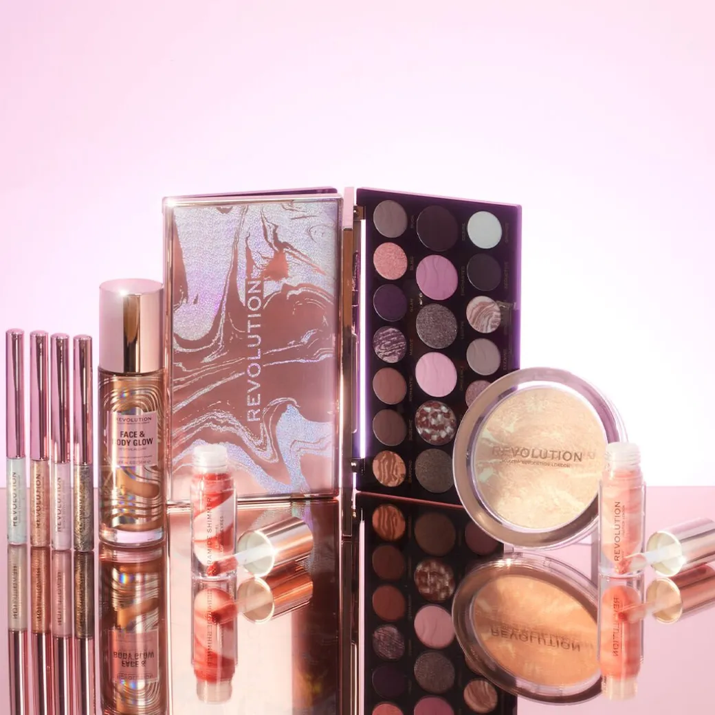 Makeup Revolution Festive Allure Ceramide Shimmer Lip Swirl Out Out Red