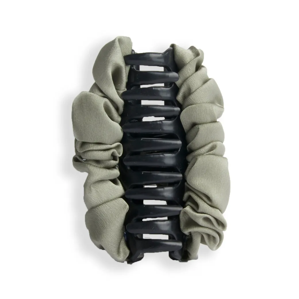 Revolution Haircare Ruched Satin Claw Clip Khaki