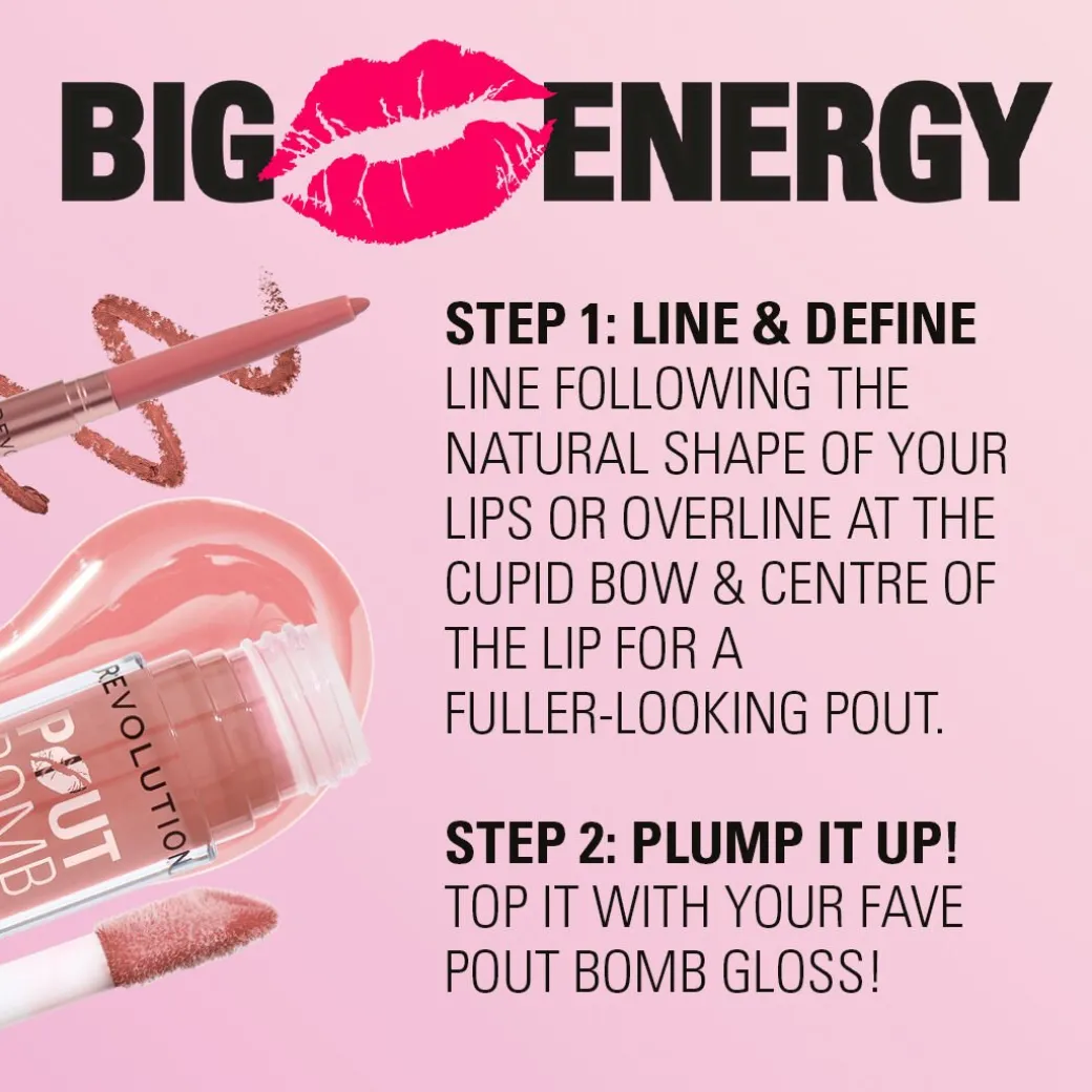 Revolution Pout Bomb Plumping Lip Liner Melba Warm Peach