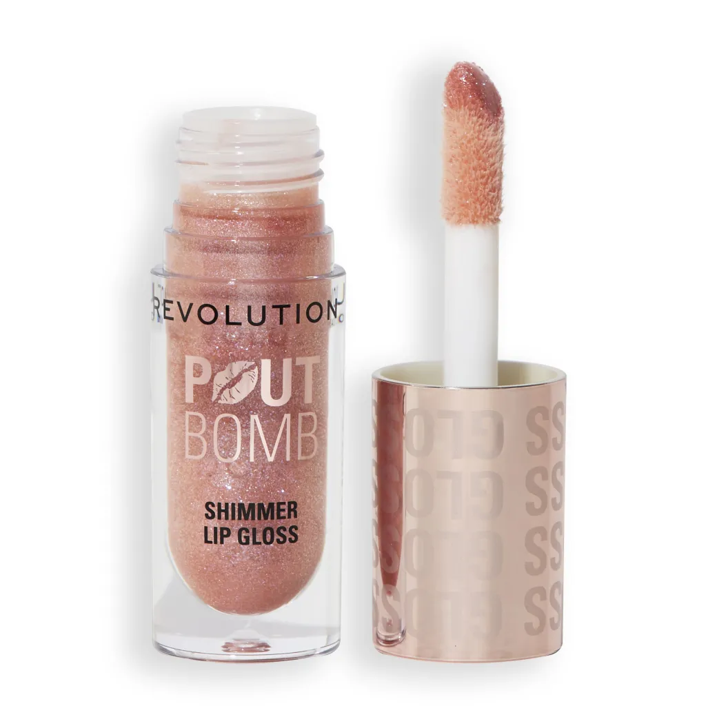 Revolution Pout Bomb Shimmer Gloss Glimmer Nude