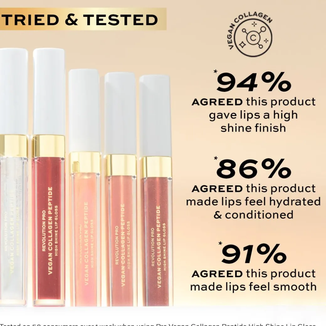 Revolution Pro Vegan Collagen Peptide High Shine Lip Gloss Bombshell