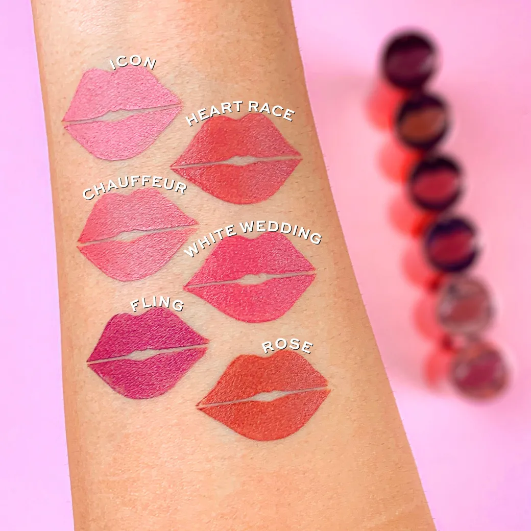 Revolution Satin Kiss Lipstick Heart Race Peach Nude