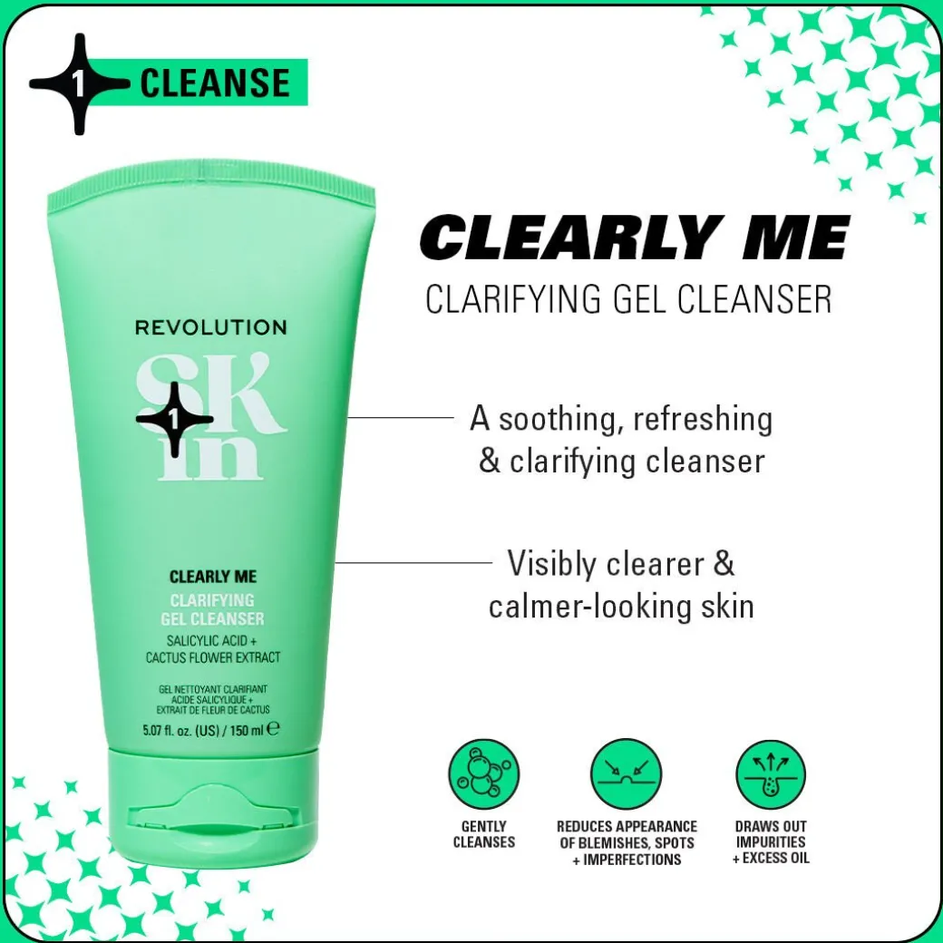 Revolution Skin Clearly Me 2% Salicylic Acid Clarifying Cleansing Gel 150ml