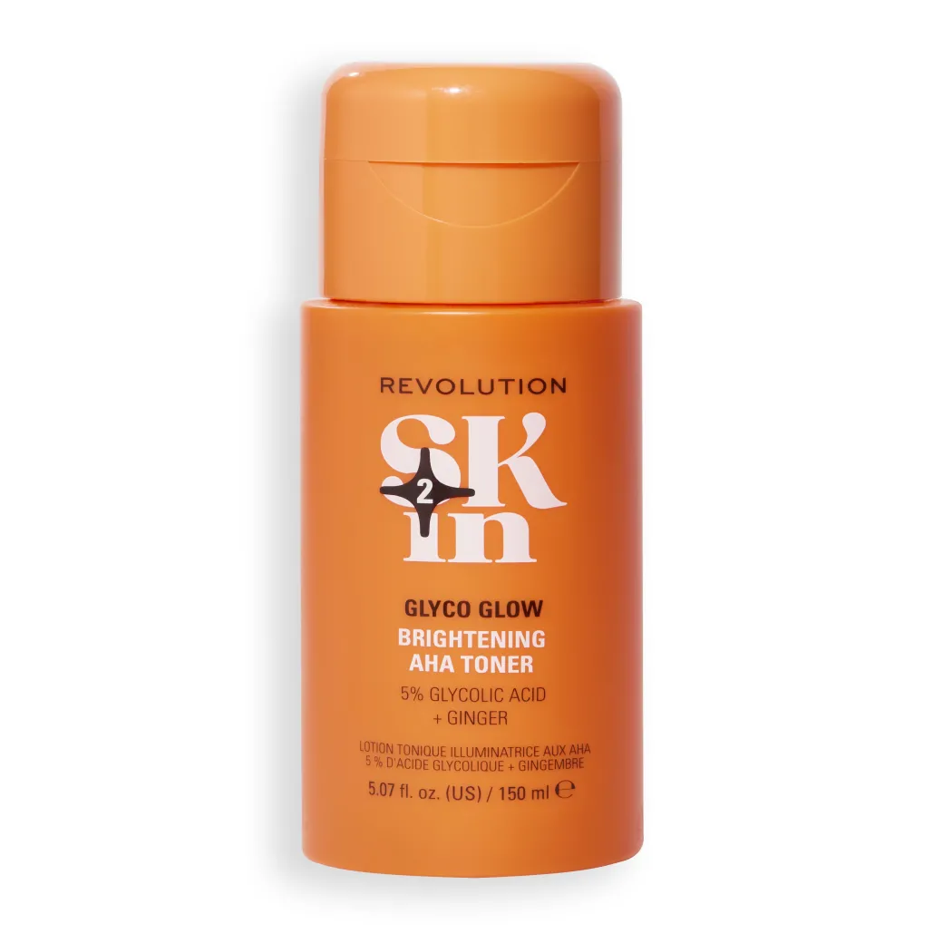 Revolution Skin Glyco Glow 5% Glycolic Acid & Ginger Brightening AHA Toner 150ml