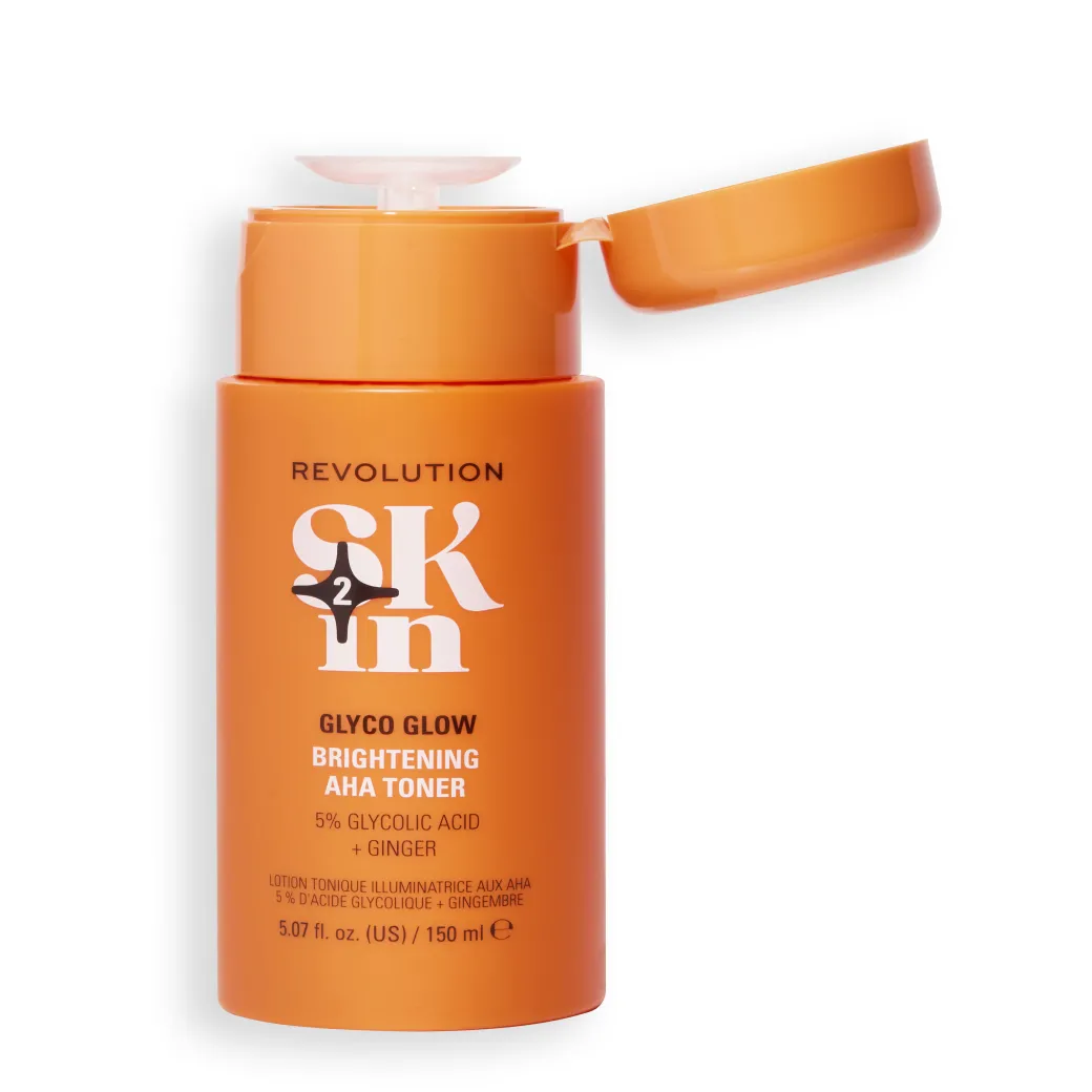Revolution Skin Glyco Glow 5% Glycolic Acid & Ginger Brightening AHA Toner 150ml