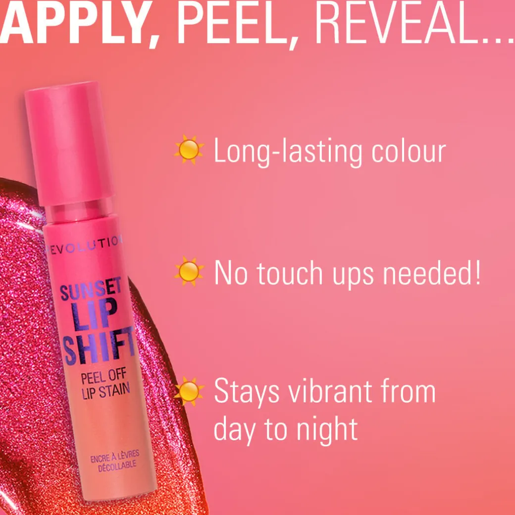 Revolution Sunset Lip Shift Peel Off Lip Stain Flushed Pink